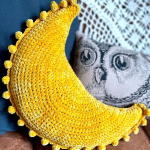 Crescent moon pillow